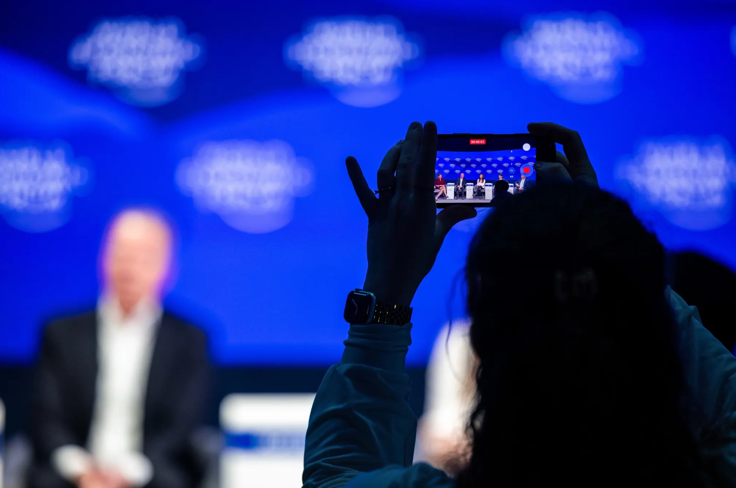New Era for Finance session at the World Economic Forum's 56th Annual Meeting in Davos, Switzerland. 