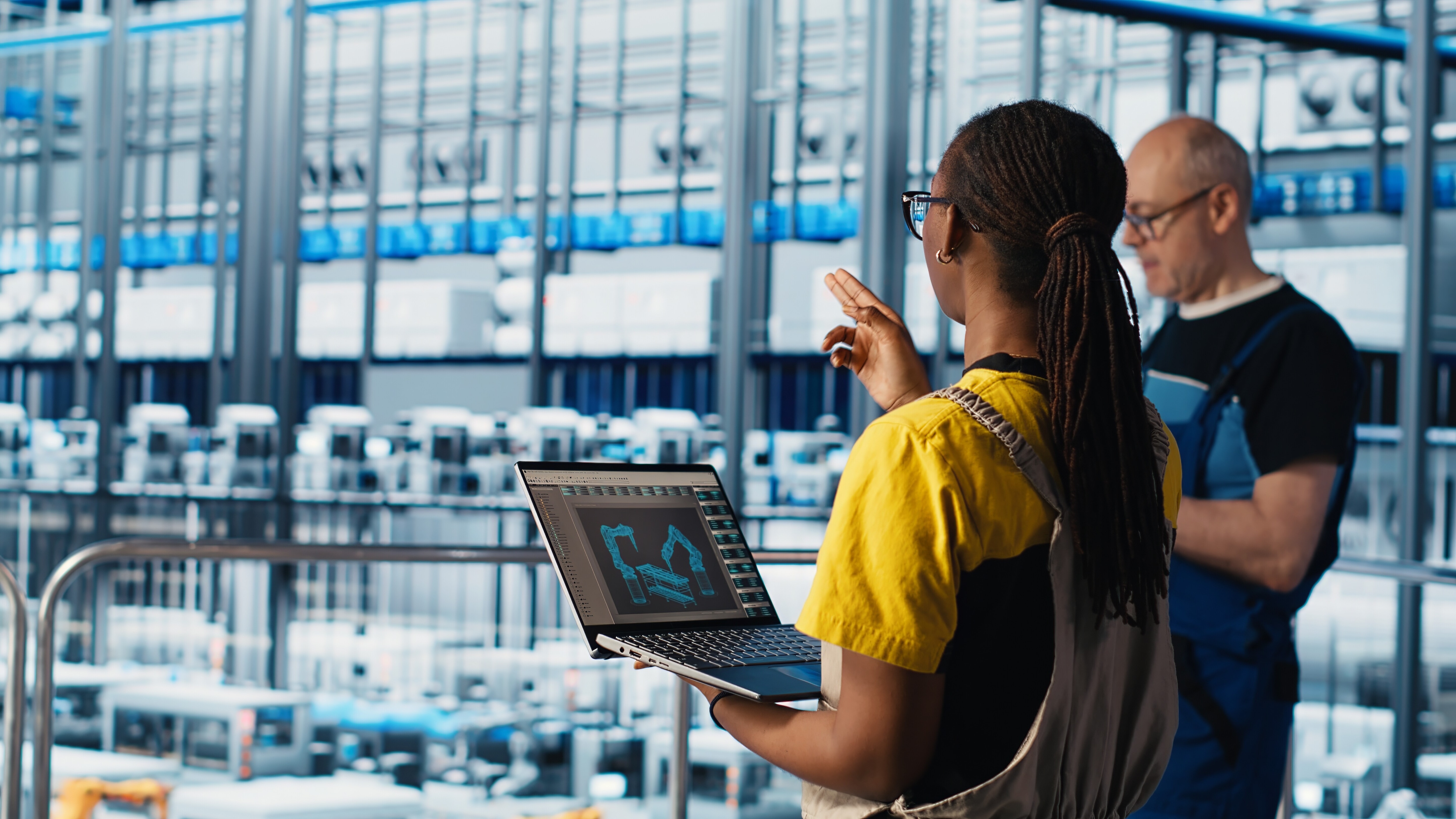 Engineering team working in smart factory, collecting and analyzing data. Caption: Software-Defined Automation (SDA) is fast becoming the foundation for the next era of industrial automation.