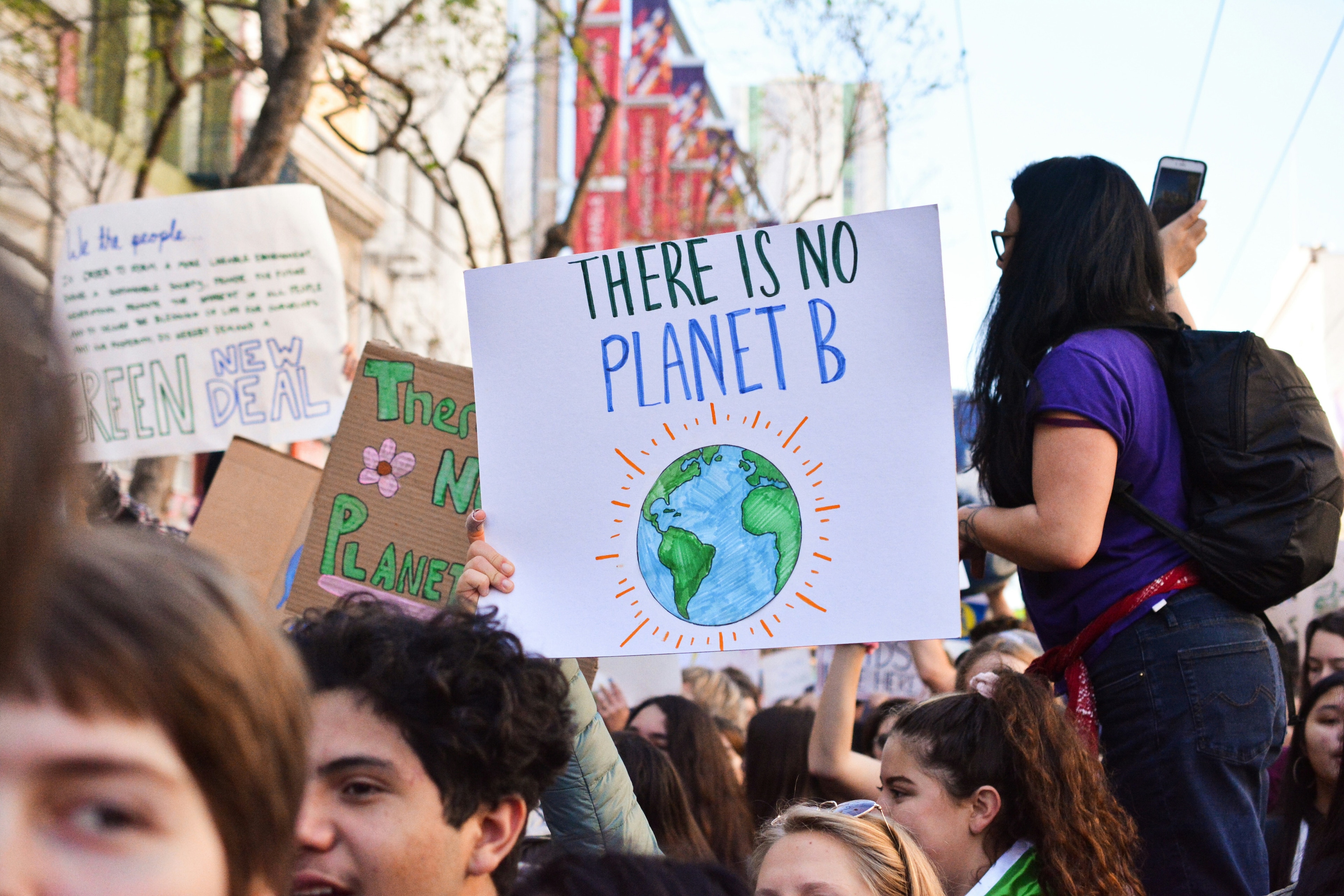Youth protesting against climate inaction.