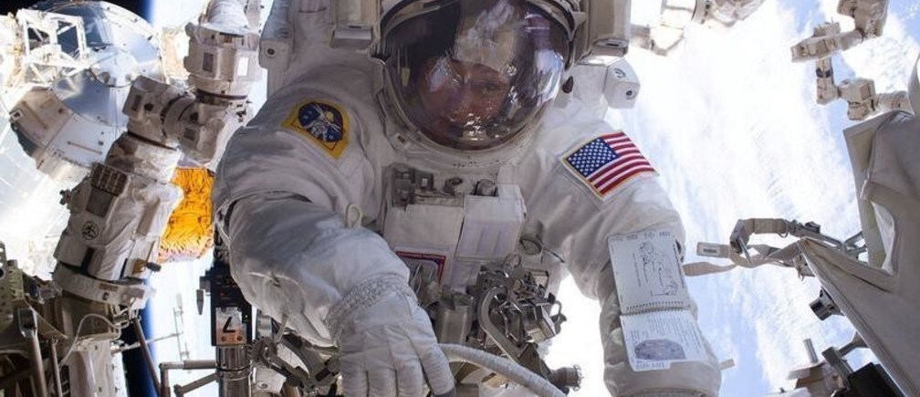 NASA astronaut Peggy Whitson is seen during a spacewalk during Expedition 50 aboard the International Space Station. NASA/Handout via REUTERS