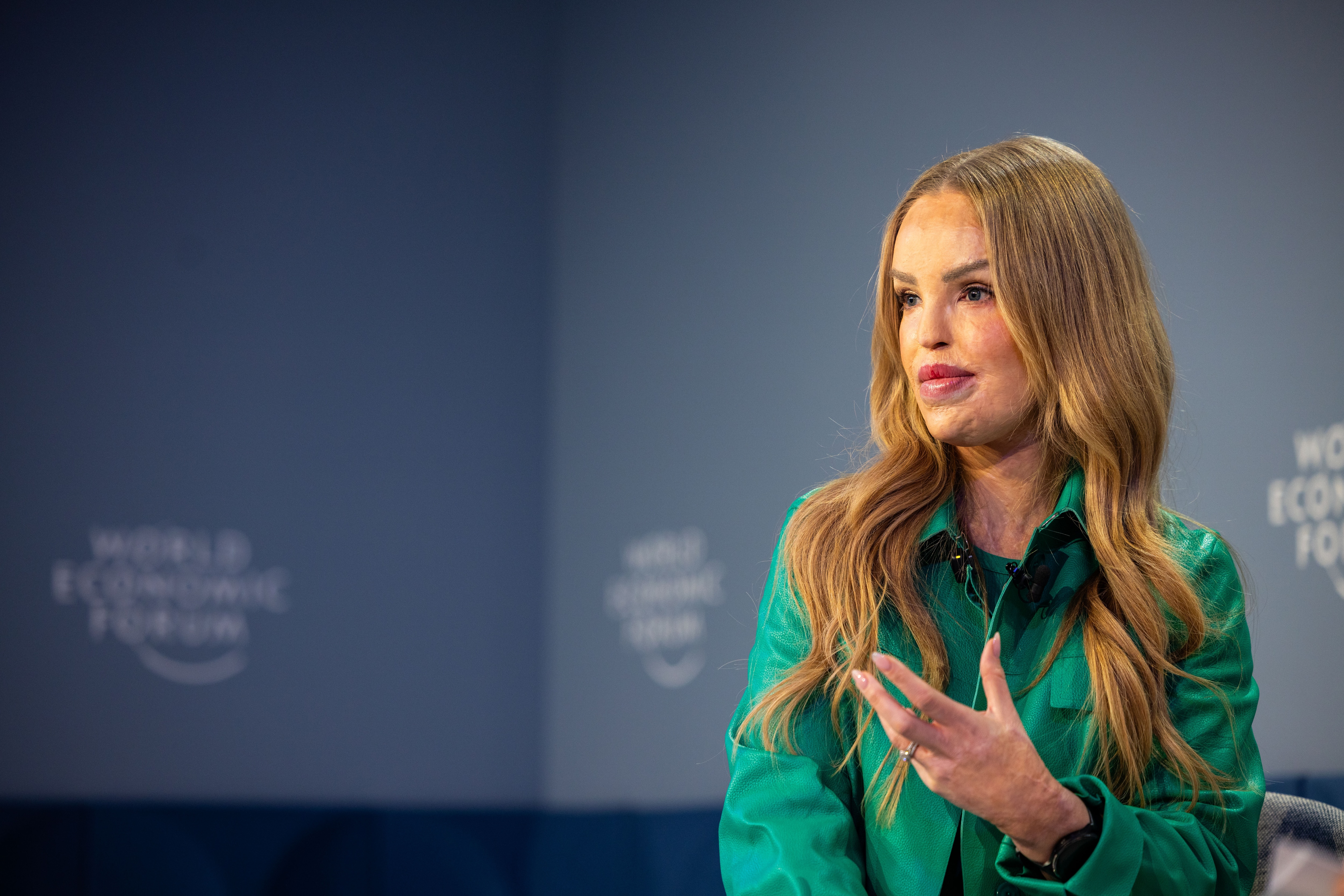 Katie Piper, Writer, activist, television presenter, and model at the World Economic Forum's Annual Meeting 2026 in Davos-Klosters, Switzerland.