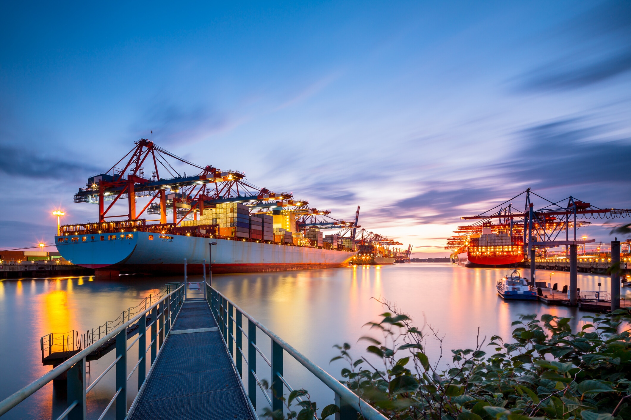 Cargo ships in port