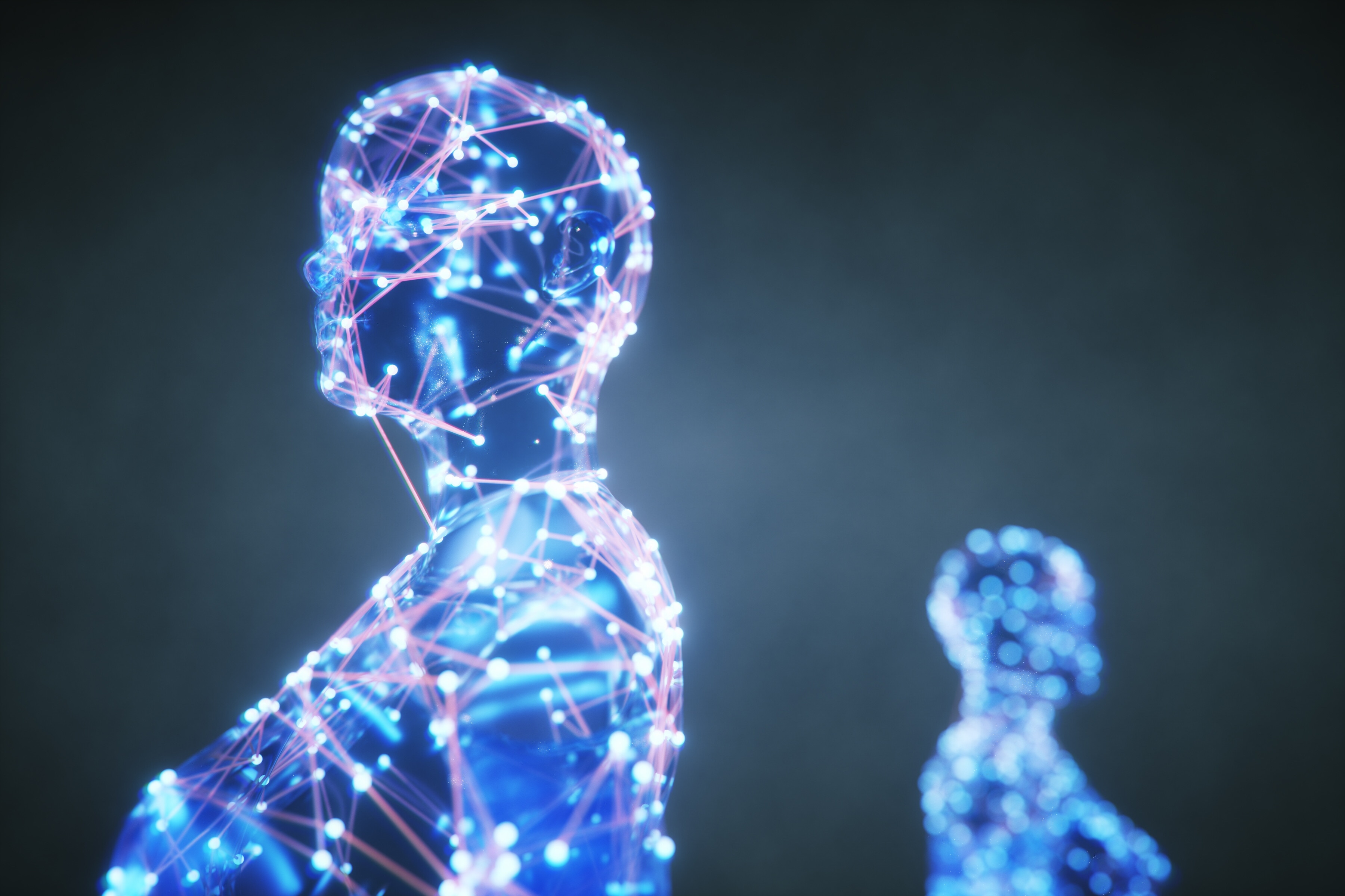 Abstract human shape. Leaders should governance and trust in AI as they build out their AI stacks.