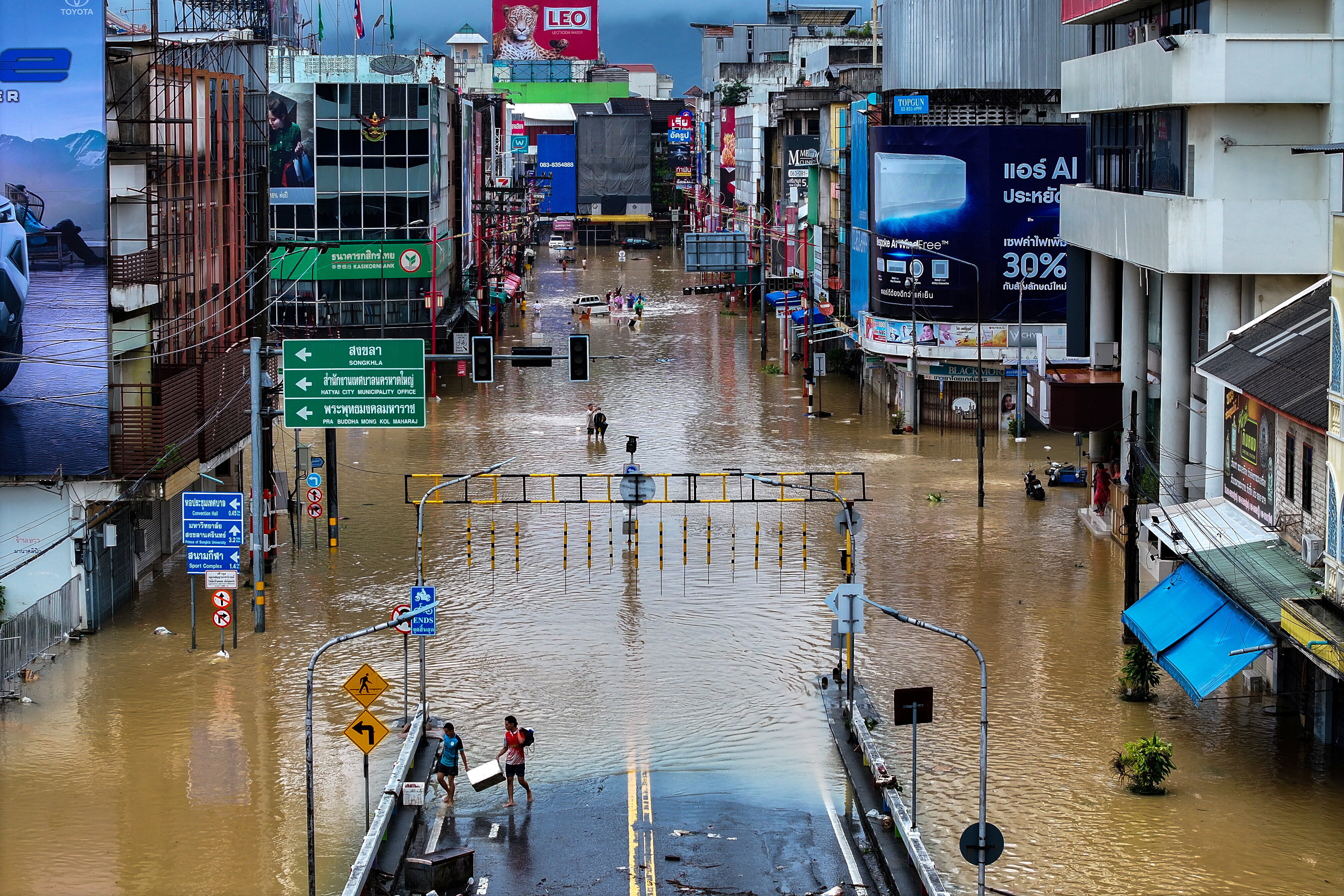 A flooded area in Hat Yai district, Songkhla, Thailand, November 23, 2025: Private sector investment has become critical to climate adaptation and resilience 