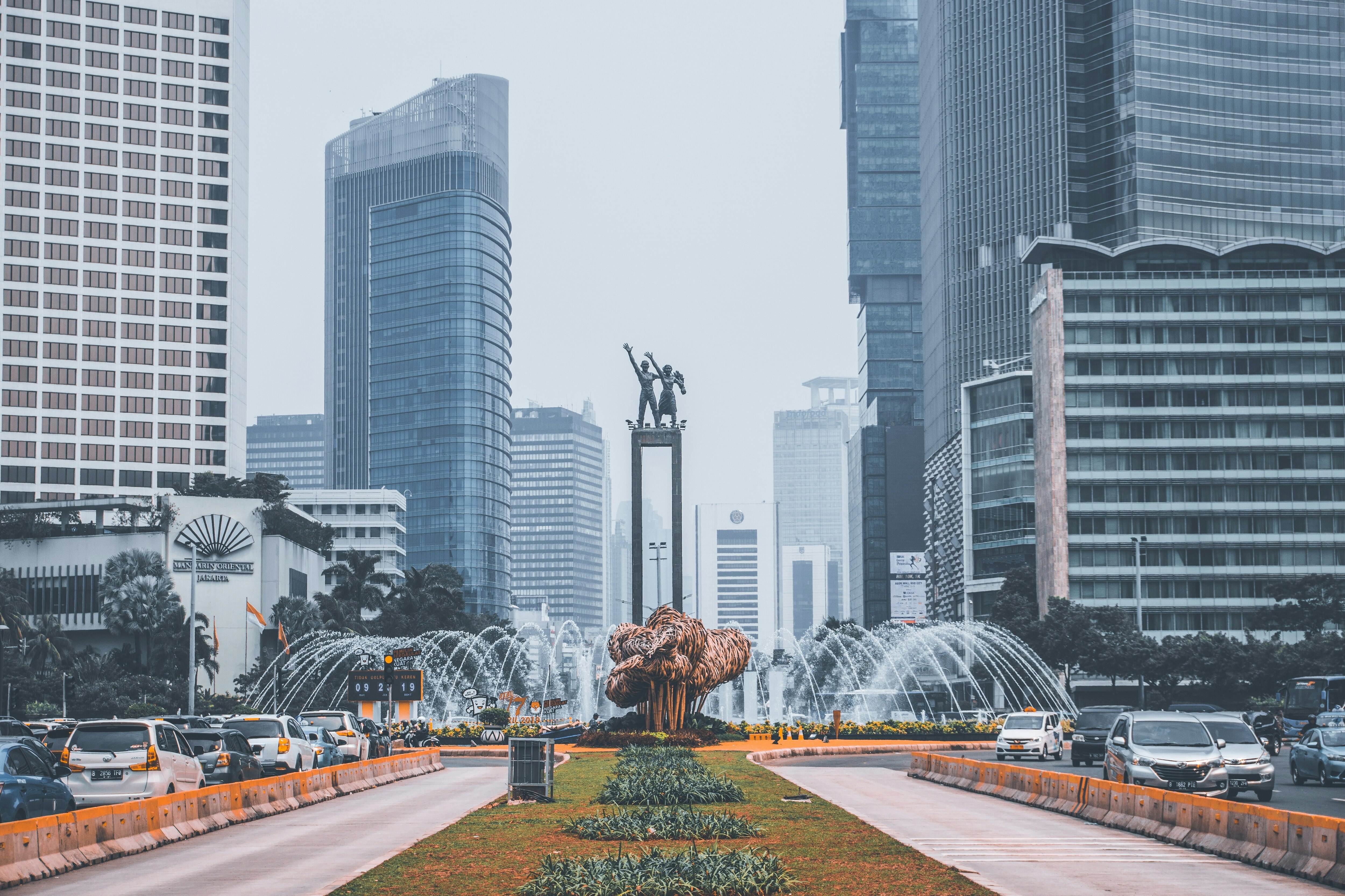 Fountains in the centre of Indonesia's capital city Jakarta.