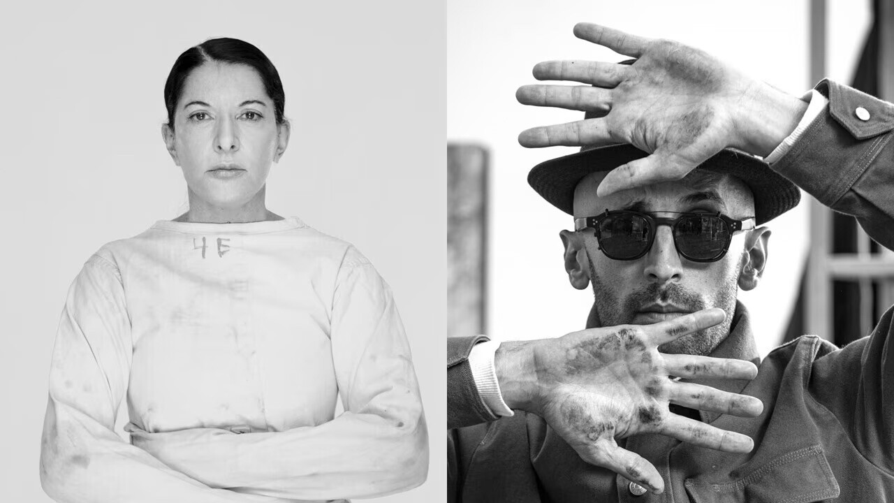 Collage de los artistas Marina Abramović y JR, que representa las artes y la cultura contemporáneas