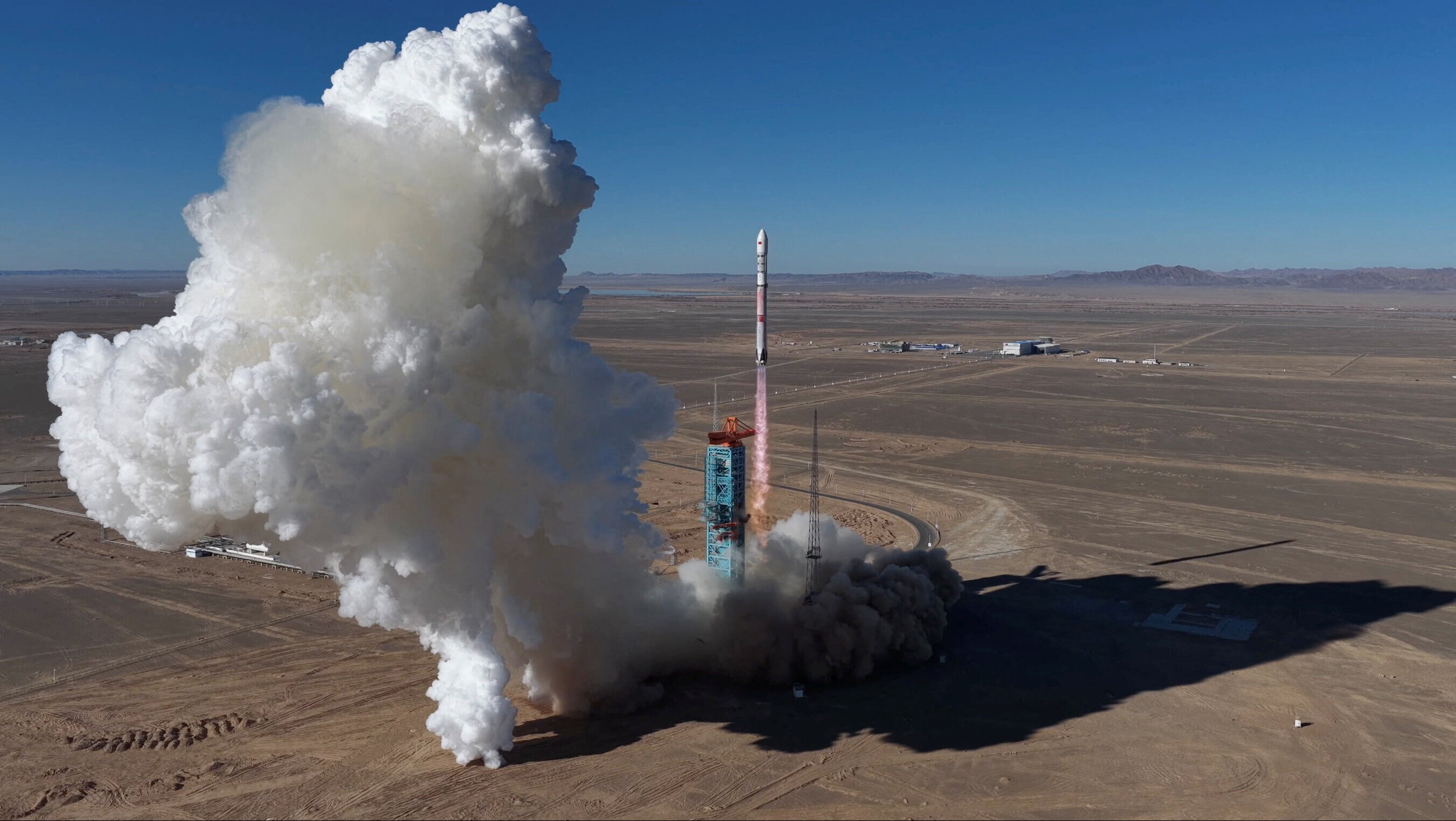 A Zhuque-3 rocket takes off from the Jiuquan Satellite Launch Center, China.