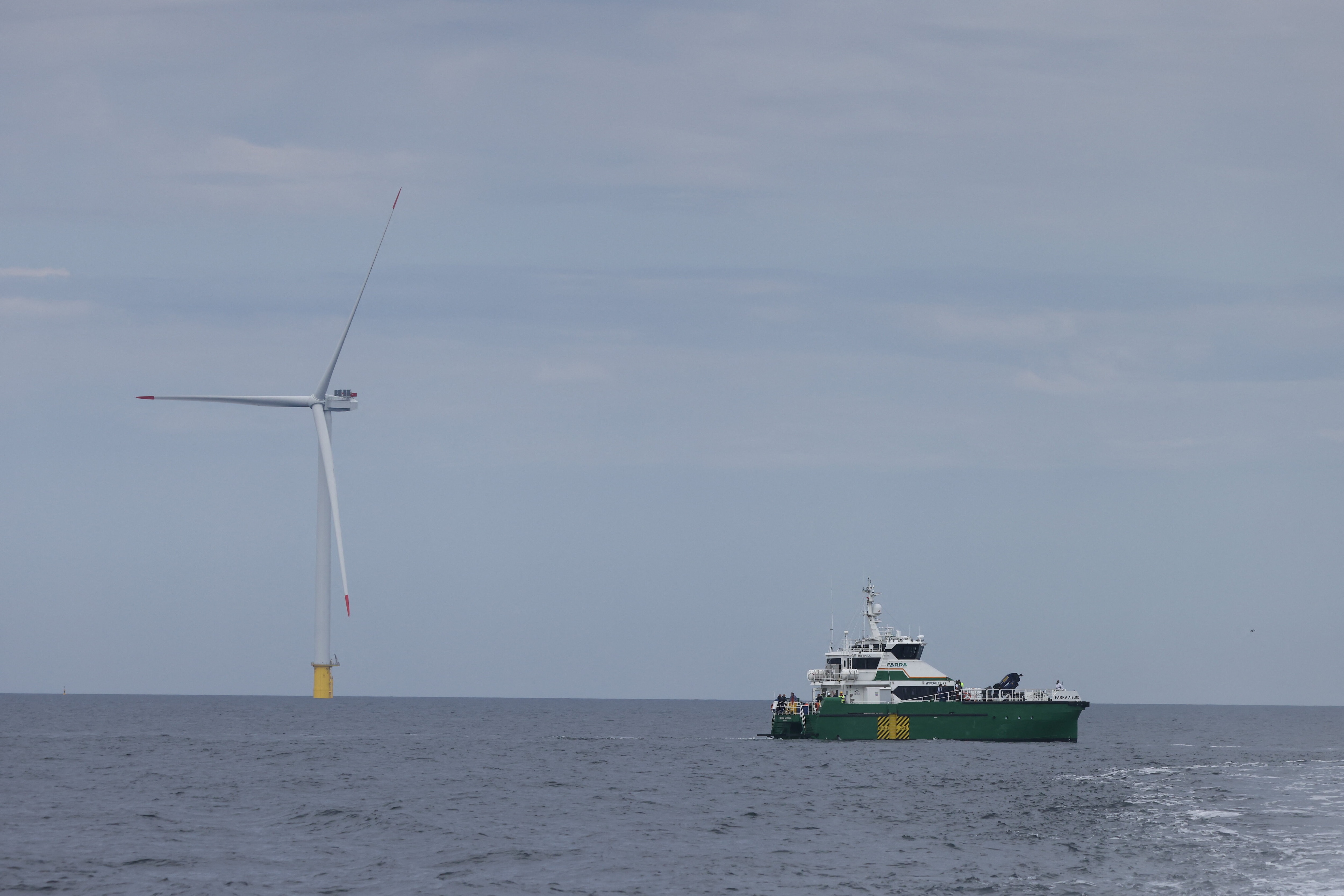 The construction site of offshore Baltic Power wind farms in the Baltic Sea, off the coast of the city of Leba, Poland, August 8, 2025.