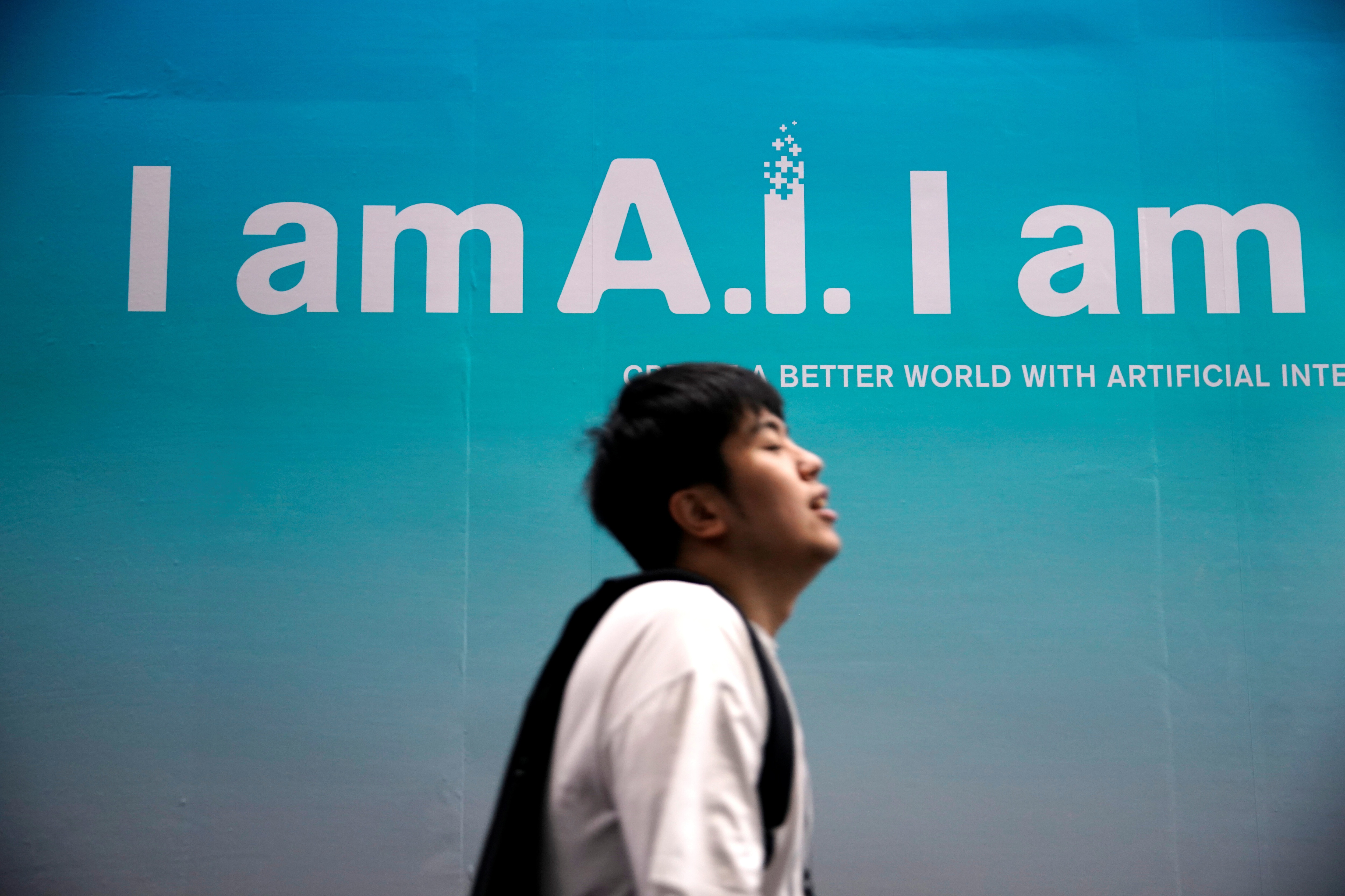 A sign advertising AI is seen at CES (Consumer Electronics Show) Asia 2019 in Shanghai, China June 11, 2019: Asia-Pacific is well positioned to lead the next wave of AI