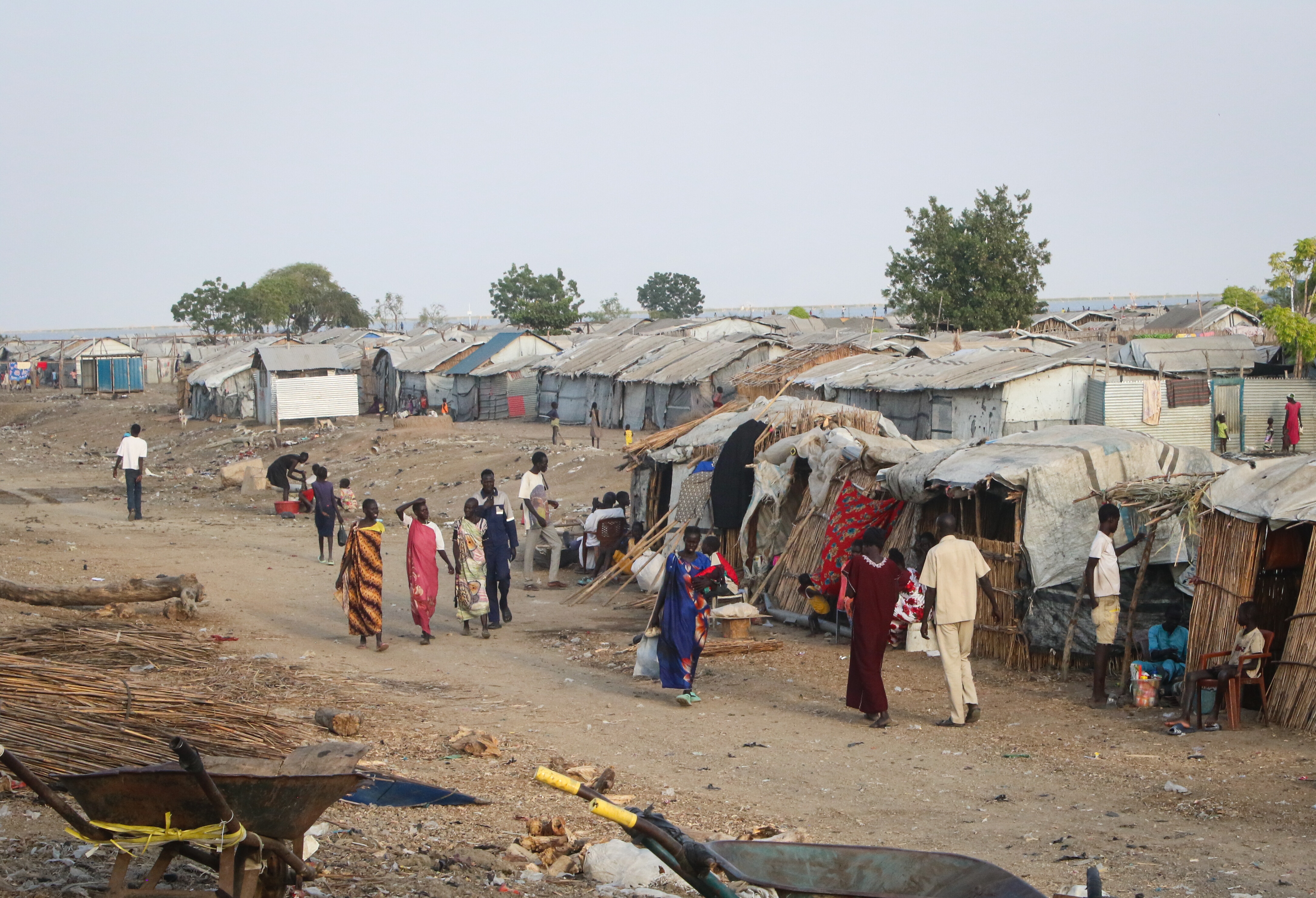 Refugees in a displaced persons camp in South Sudan.