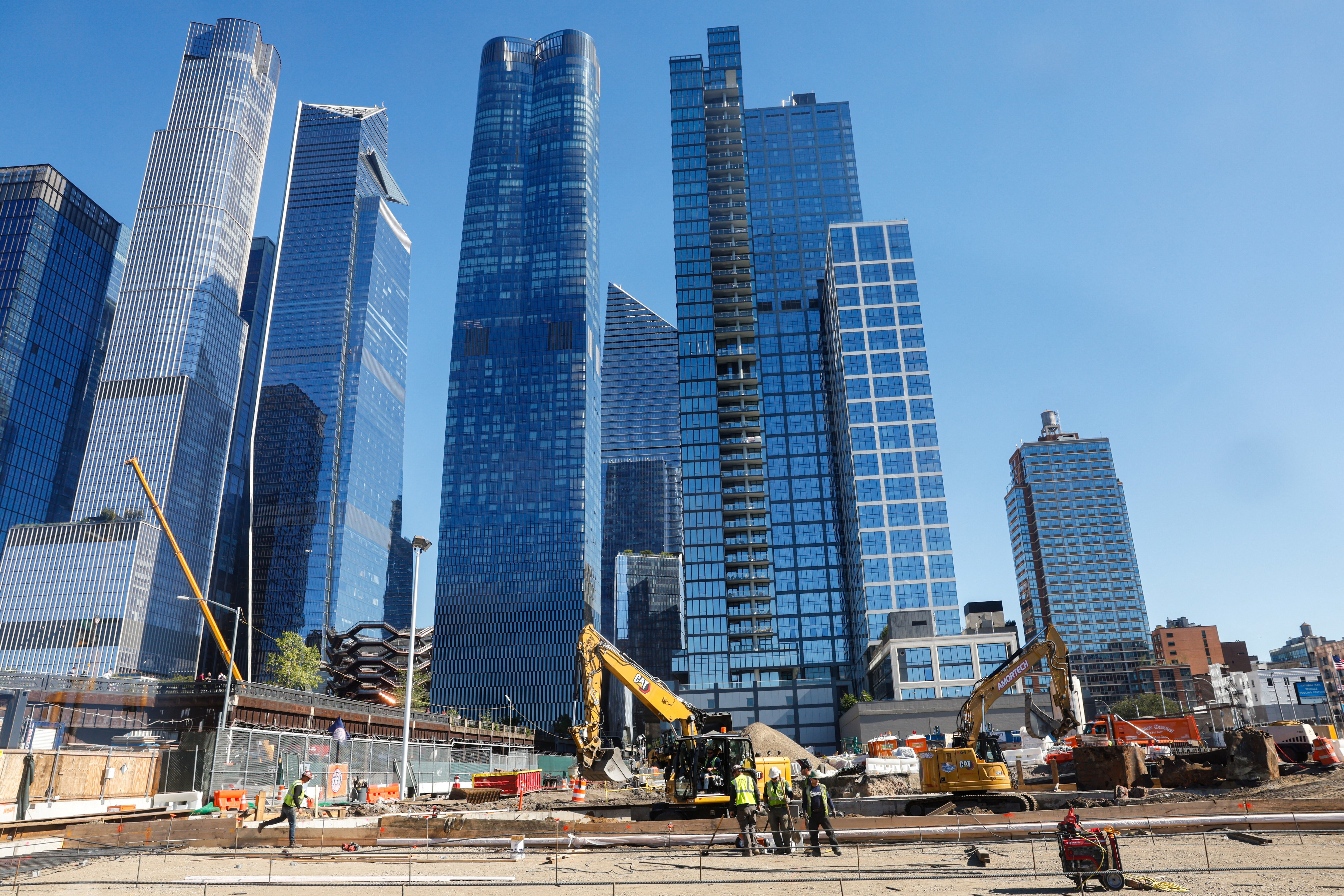 Urban transformation: A construction crew works on the Manhattan Tunnel Project, which is part of the Hudson Tunnel Project, in New York City, US