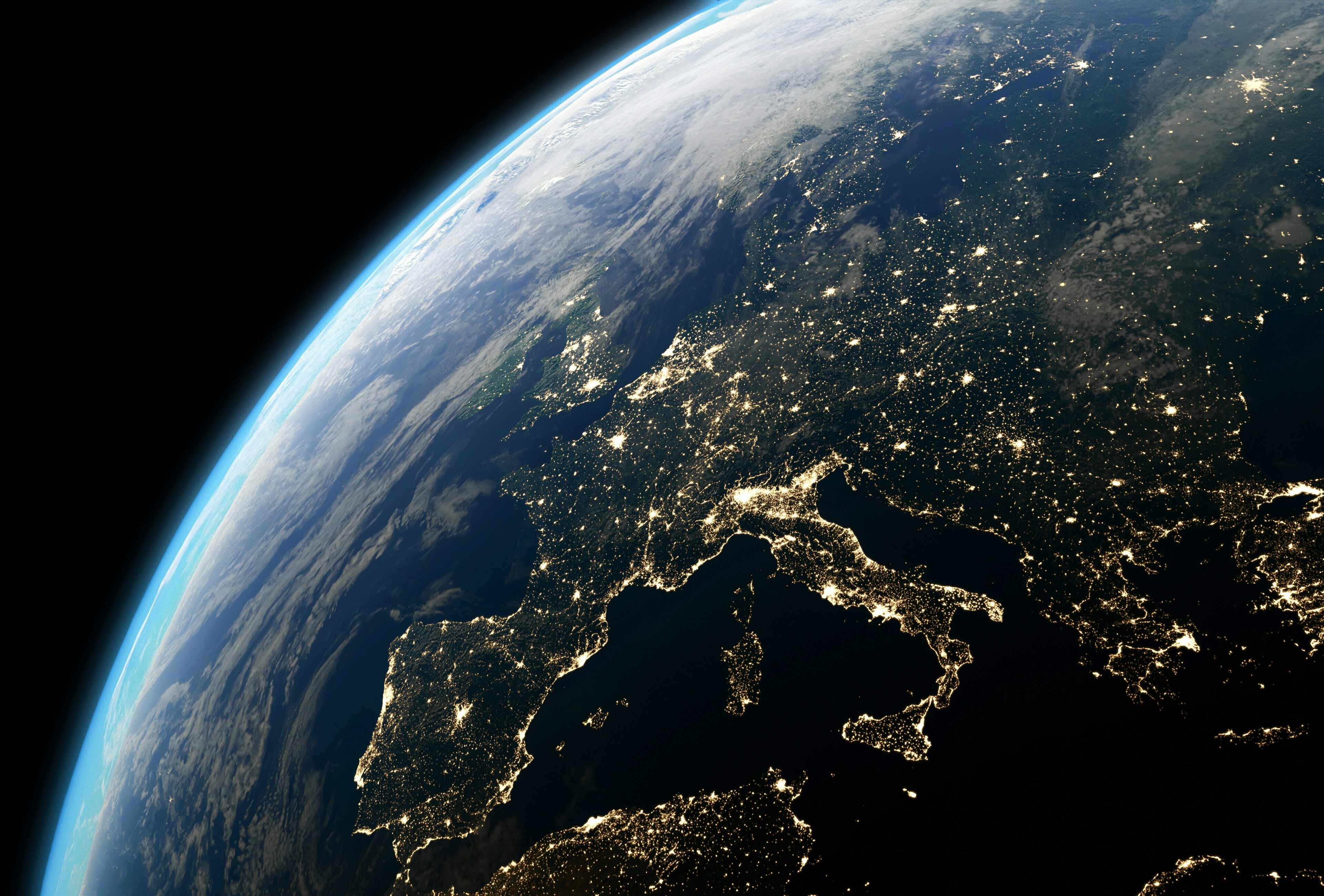 A view of Earth from space.