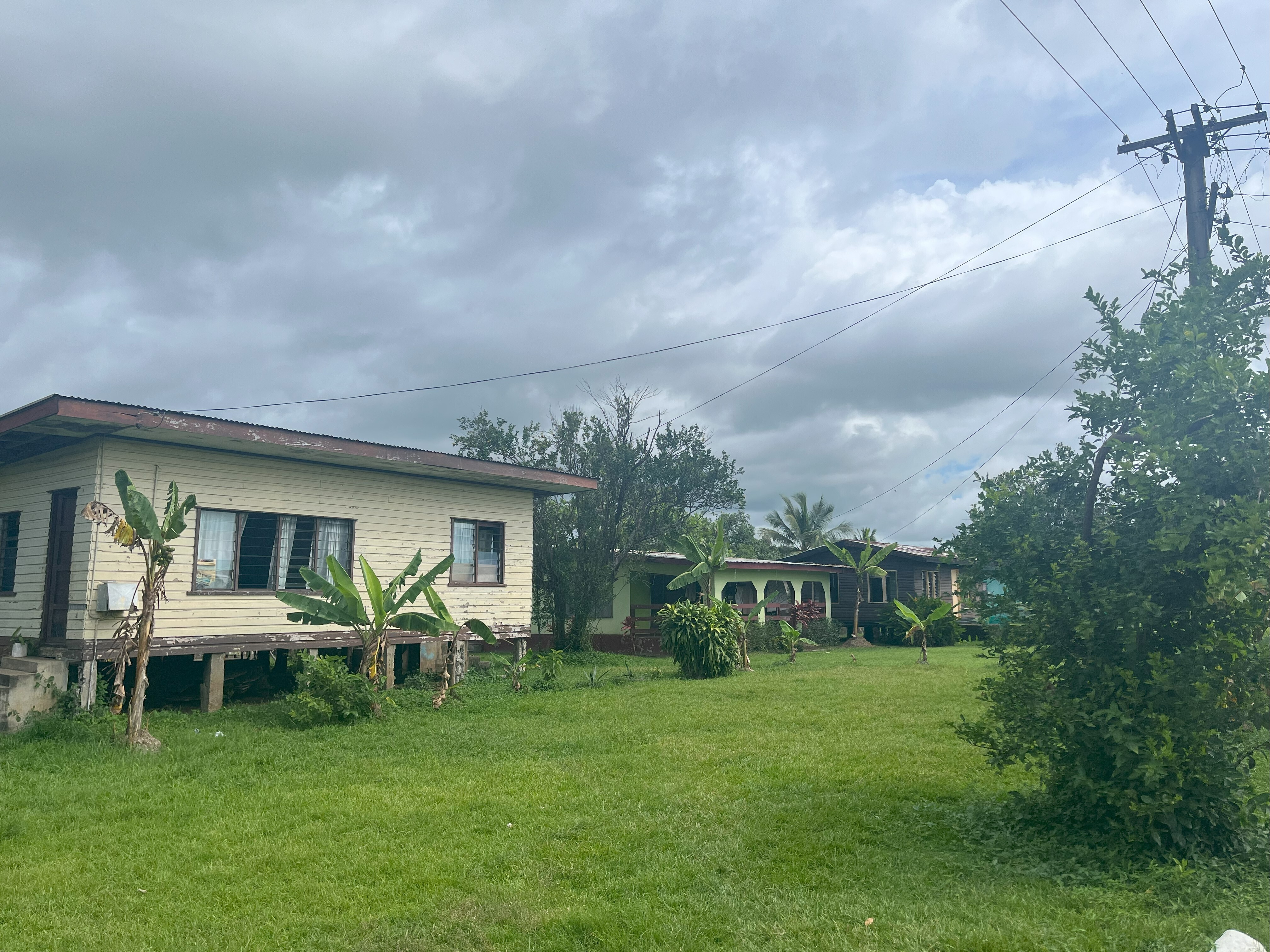 Houses raised to reduce the impact of flooding in Moala Village, Fiji.