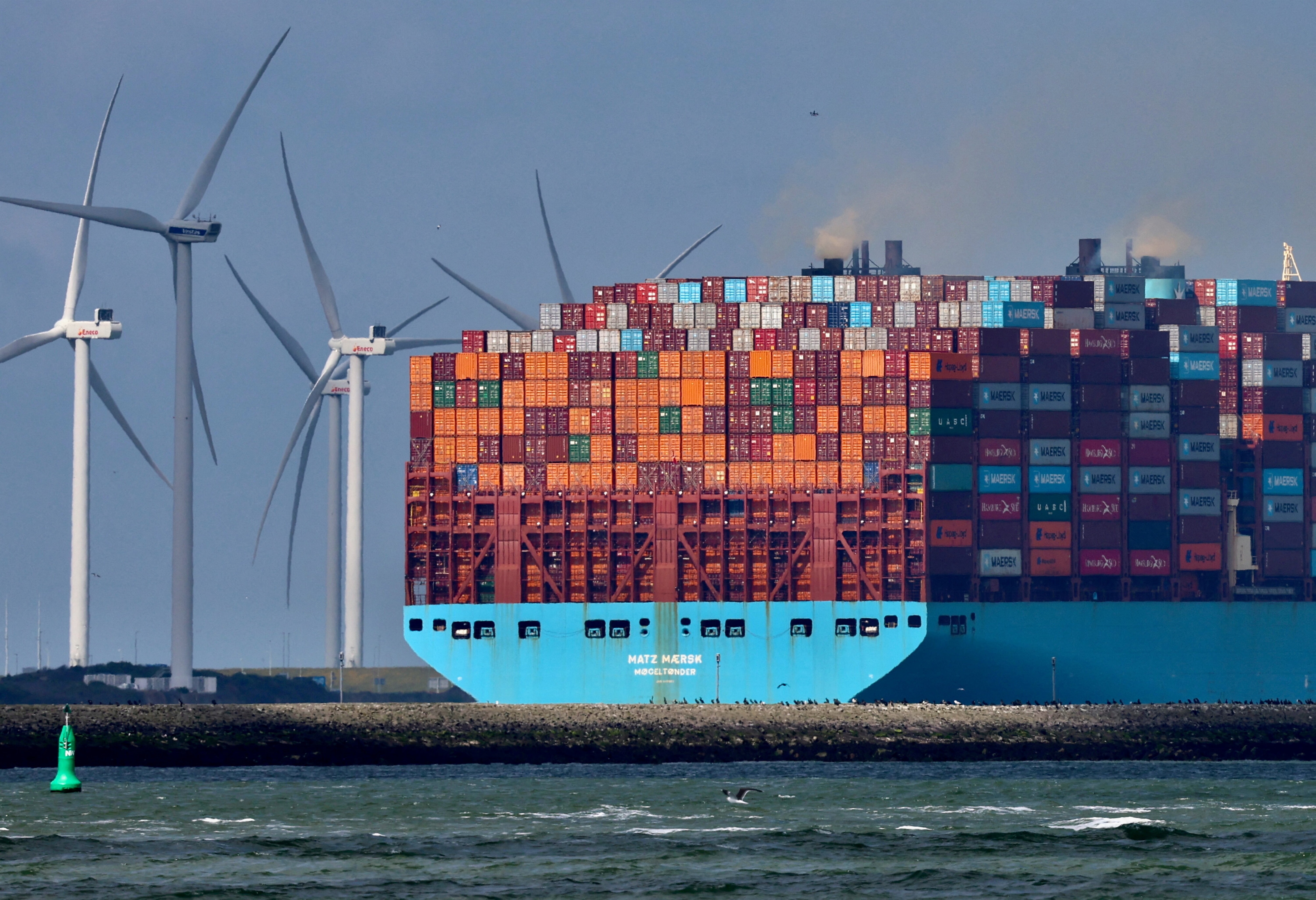 The Matz Maersk container ship sits in the port of Rotterdam, the Netherlands, May 18, 2026: The Port of Rotterdam is an example of when industrial clusters can measure their own impact