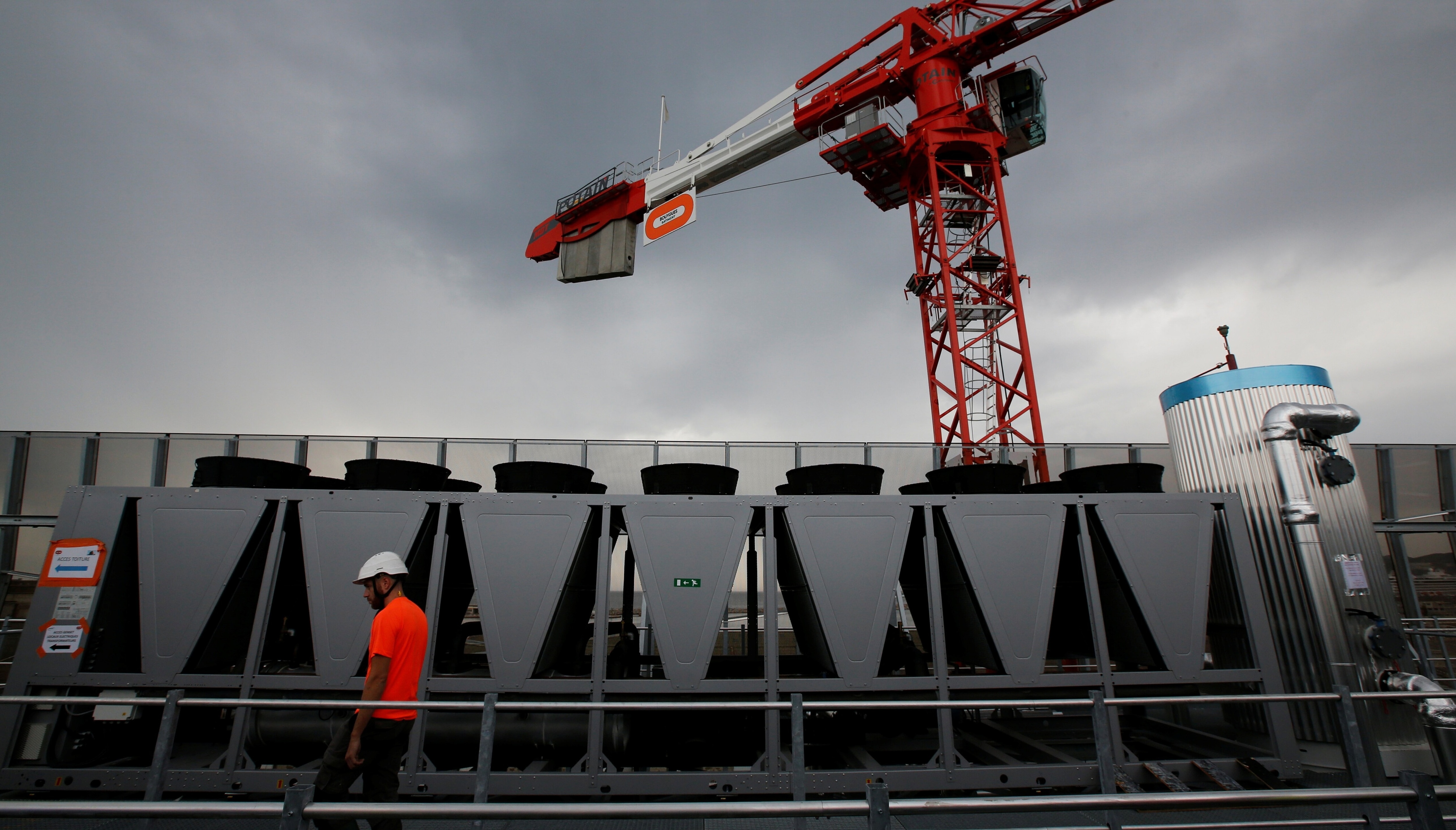 A technician walks at the construction site of Interxion MRS3 data center installed in an old German submarine base built during the Second World War in Marseille, France, October 22, 2019. AI hardware