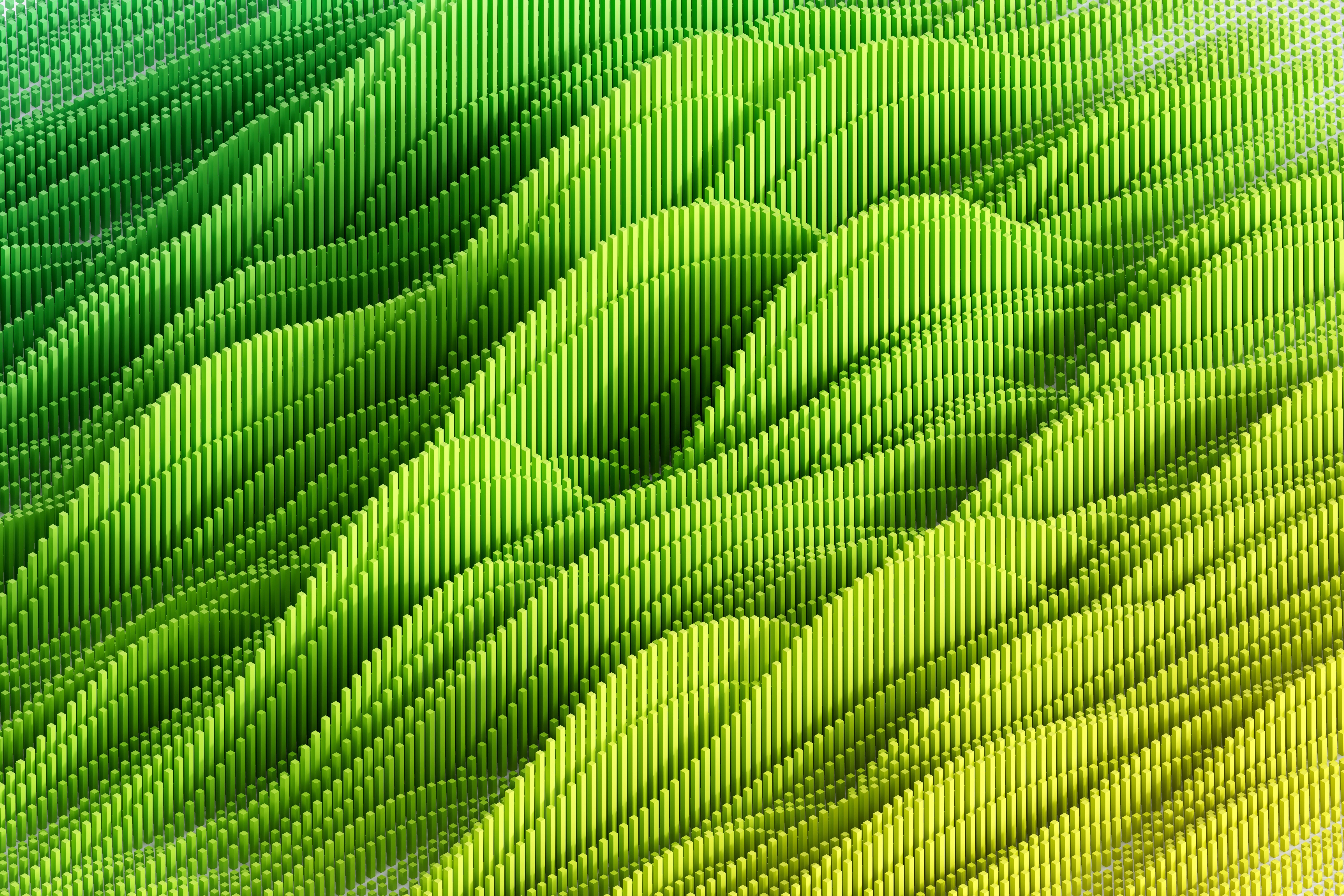 Digitally generated image of multi coloured vertical bars. Concept of fintech technology, new banking and responsible business: The green economy is projected to grow to $7 trillion by 2030
