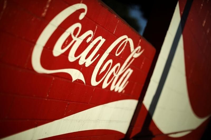 The wall of the Coca Cola bottling plant is seen in Los Angeles, California, U.S. October 24, 2017.