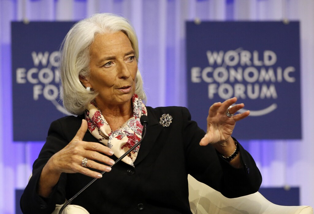 Christine Lagarde, Managing Director of the International Monetary Fund (IMF) speaks during a session at the World Economic Forum (WEF) in Davos women business businesswoman businessman corporation corporate finance wall street stock exchange capitalism private ownership board c-suite CEOs CFOs corporation united states us america wall street change gender parity equality goldman sachs davos industry representation fair finance fiscal financial economics economies trading trade price money profit value men male female change changing 2020 future taxation tax wealth gross domestic product gdp politics democracy capitalism socialism fairness economics government govern administration system power voting votes elections electing faith trust electorate legislature house of commons house of lords congress senate house of representative prime minister government cabinet president executive legislative