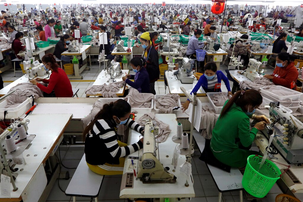 Factory workers for H&M in Cambodia, December 2018.