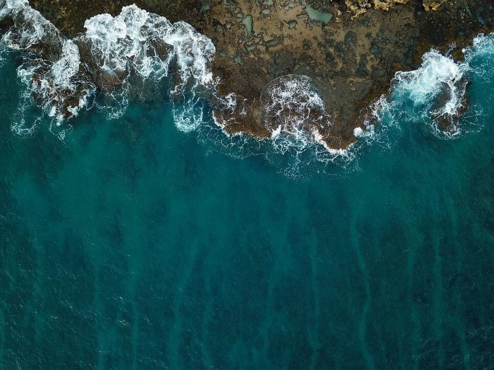 Aerial view of the ocean.