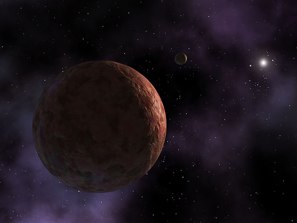 A newly discovered planet-like object, dubbed "Sedna" is seen in this artist's concept released by NASA March 26, 2014. Astronomers have found a small icy body far beyond Pluto and the Kuiper Belt, a discovery that calls into question exactly what was going on during the early days of the solar system. REUTERS/NASA/JPL-Caltech/Handout via Reuters (OUTER SPACE - Tags: SCIENCE TECHNOLOGY) ATTENTION EDITORS - THIS PICTURE WAS PROVIDED BY A THIRD PARTY. REUTERS IS UNABLE TO INDEPENDENTLY VERIFY THE AUTHENTICITY, CONTENT, LOCATION OR DATE OF THIS IMAGE. THIS PICTURE IS DISTRIBUTED EXACTLY AS RECEIVED BY REUTERS, AS A SERVICE TO CLIENTS. FOR EDITORIAL USE ONLY. NOT FOR SALE FOR MARKETING OR ADVERTISING CAMPAIGNS - GM1EA3R08RF01