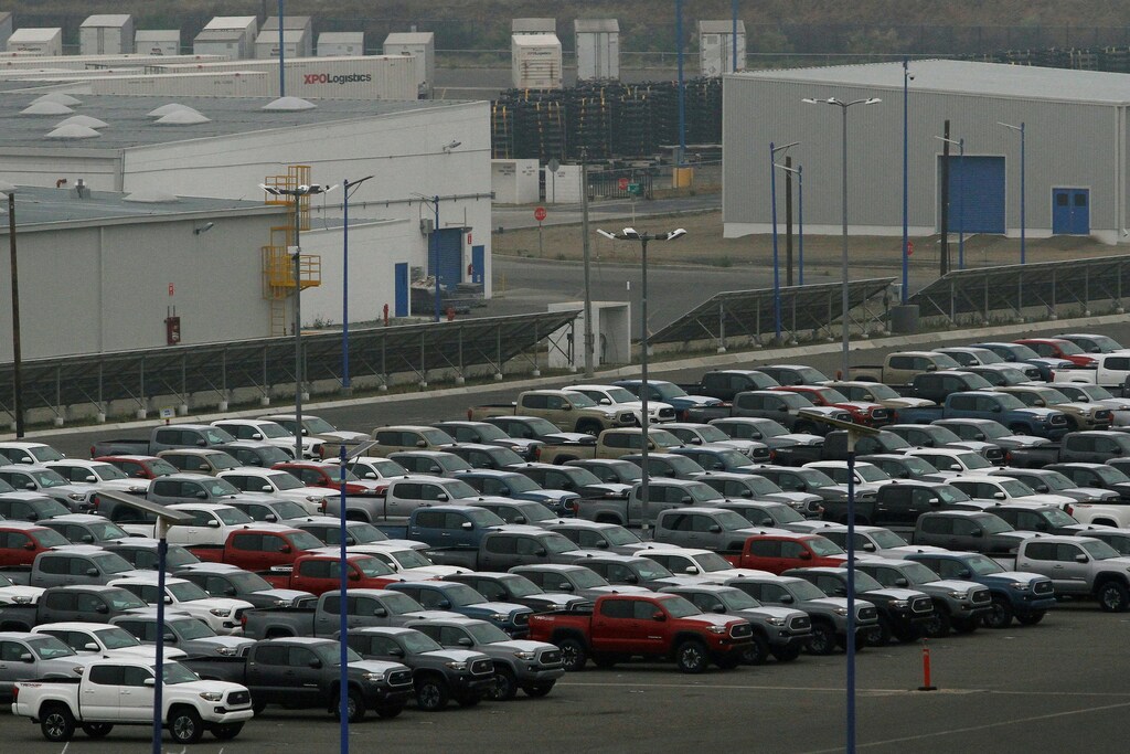 Newly assembled vehicles are parked at the Toyota Motor Manufacturing plant in Baja California, Tijuana, Mexico May 31, 2019.