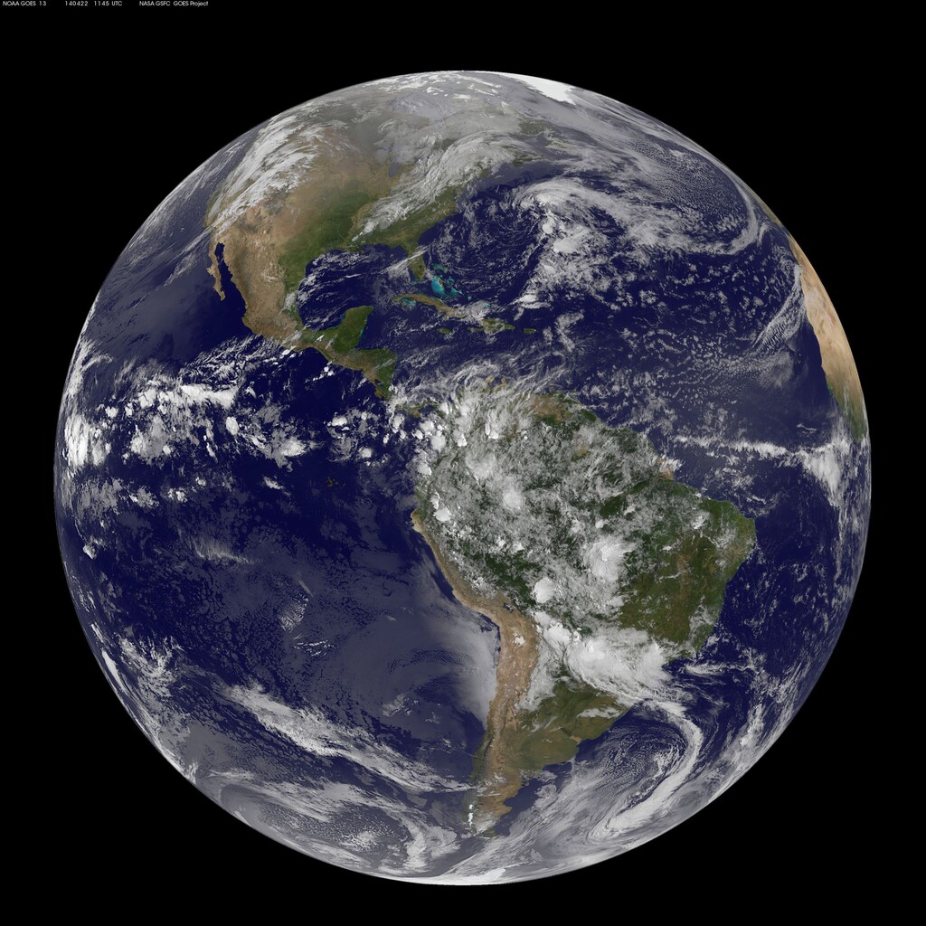 The planet Earth is seen in a photo taken by NOAA's GOES-East satellite at 07:45EST (11:45GMT) on Earth Day, April 22, 2014. The image shows the Americas, reaching from Canada to the tip of South America. REUTERS/NOAA/Handout (OUTER SPACE - Tags: SCIENCE TECHNOLOGY ENVIRONMENT) ATTENTION EDITORS - THIS PICTURE WAS PROVIDED BY A THIRD PARTY. REUTERS IS UNABLE TO INDEPENDENTLY VERIFY THE AUTHENTICITY, CONTENT, LOCATION OR DATE OF THIS IMAGE. THIS PICTURE IS DISTRIBUTED EXACTLY AS RECEIVED BY REUTERS, AS A SERVICE TO CLIENTS. FOR EDITORIAL USE ONLY. NOT FOR SALE FOR MARKETING OR ADVERTISING CAMPAIGNS - RTR3M8RF