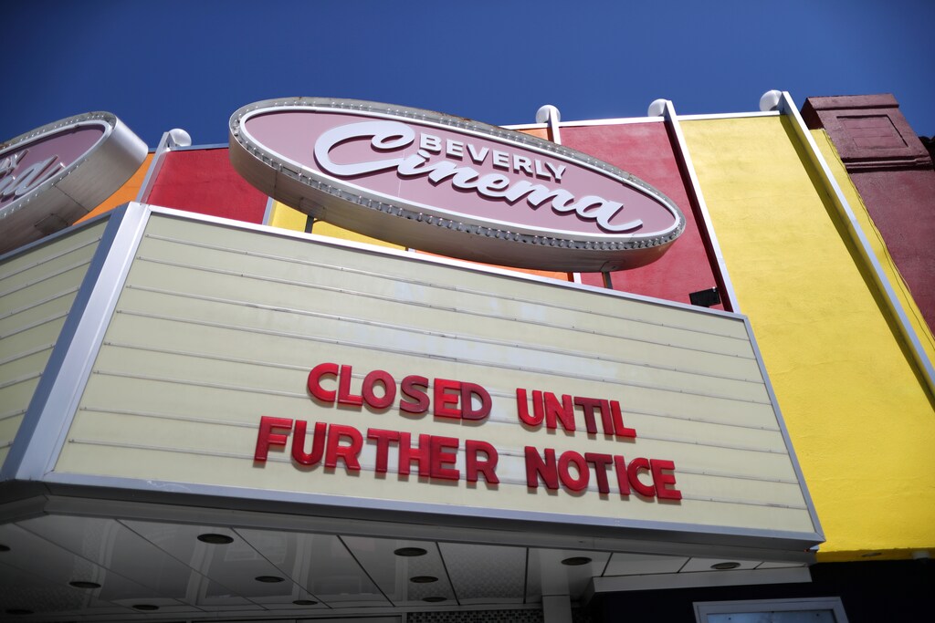 The New Beverly Cinema is closed as the global outbreak of the coronavirus disease (COVID-19) continues, in Los Angeles, California, U.S., April 15, 2020. REUTERS/Lucy Nicholson - RC2A5G9LETQ1