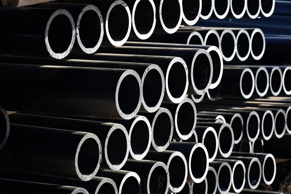 Water pipes are seen at a wastewater injection facility operated by On Point Energy in Big Spring, Texas U.S. February 12, 2019. Picture taken February 12, 2019. REUTERS/Nick Oxford - RC19DB9DF400