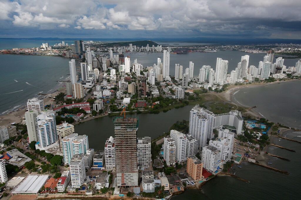 An aerial view of Cartagena, where foreign leaders are meeting for the 25th Ibero-American Summit, in Colombia, October 28, 2016. REUTERS/John Vizcaino - RTX2QWS3