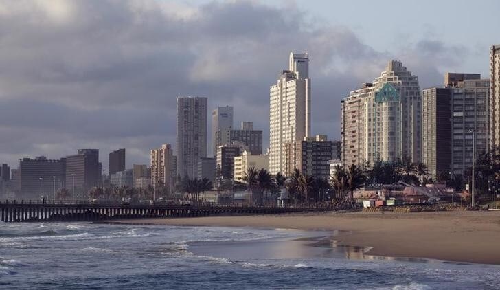 Durban's skyline on the beach front, October 31, 2009. Durban is one of nine South African cities hosting the 2010 Fifa Soccer World Cup. REUTERS/Rogan Ward (SOUTH AFRICA SPORT SOCCER)