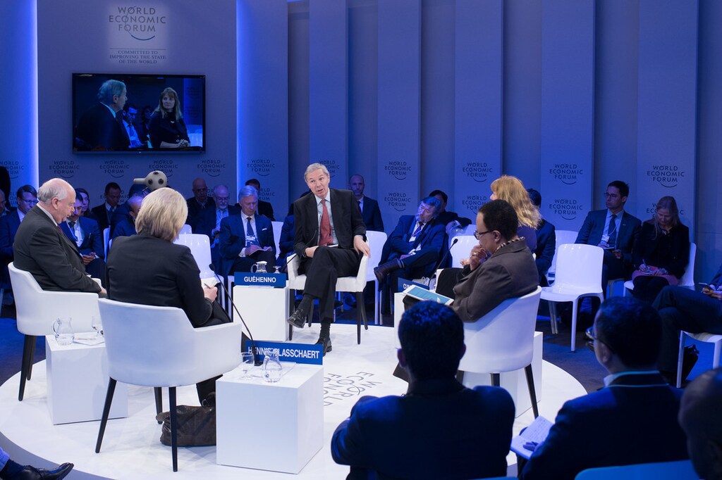 General view during the Session "The Future of Warfare" at the World Economic Forum in Davos, January 18, 2017. Copyright by World Economic Forum / Valeriano Di Domenico.