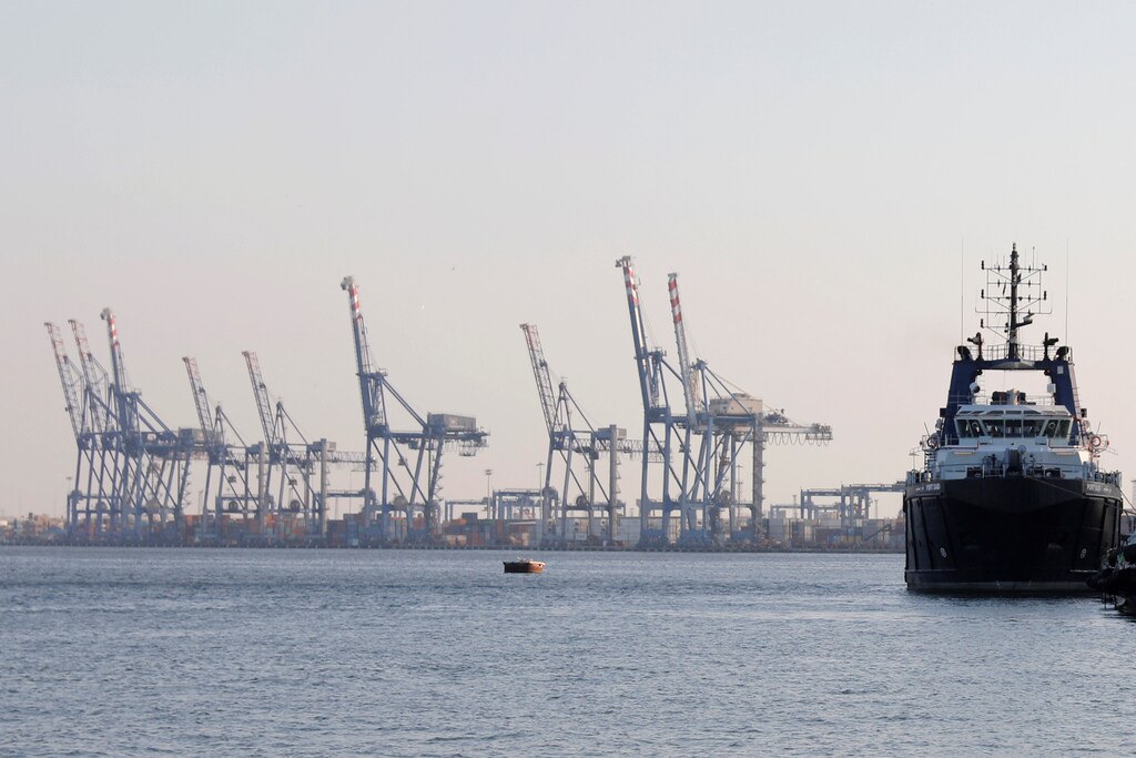 Cranes are seen near the Suez Canal in Port Said, Egypt July 29, 2018. REUTERS/Amr Abdallah Dalsh - RC1C166DBDE0