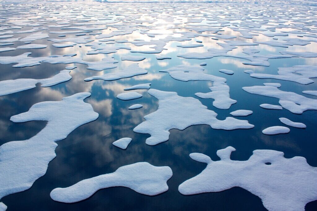 Melting ice in the Arctic Ocean