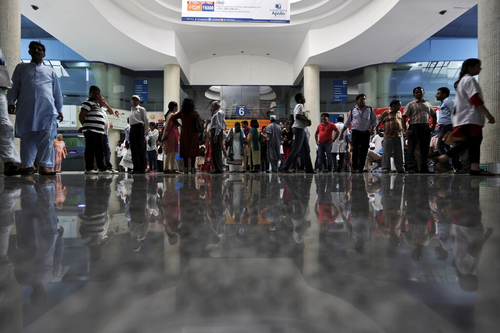 Patients and their attendants are seen inside Apollo hospital in New Delhi, India, September 8, 2015. Picture taken September 8, 2015: Vulnerable sectors such as healthcare, education and non-profits are increasingly targeted by cyberattacks