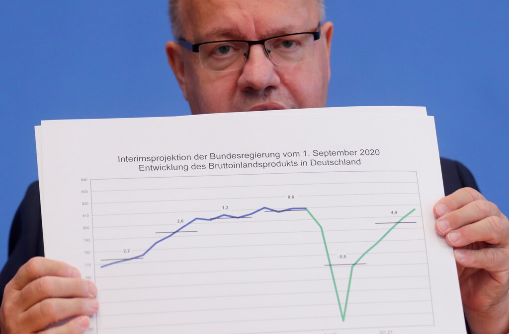German Economy Minister Peter Altmaier presents the government's updated economic outlook for 2020 in Berlin, Germany, September 1, 2020. REUTERS/Hannibal Hanschke TPX IMAGES OF THE DAY - RC2LPI9XHI5A