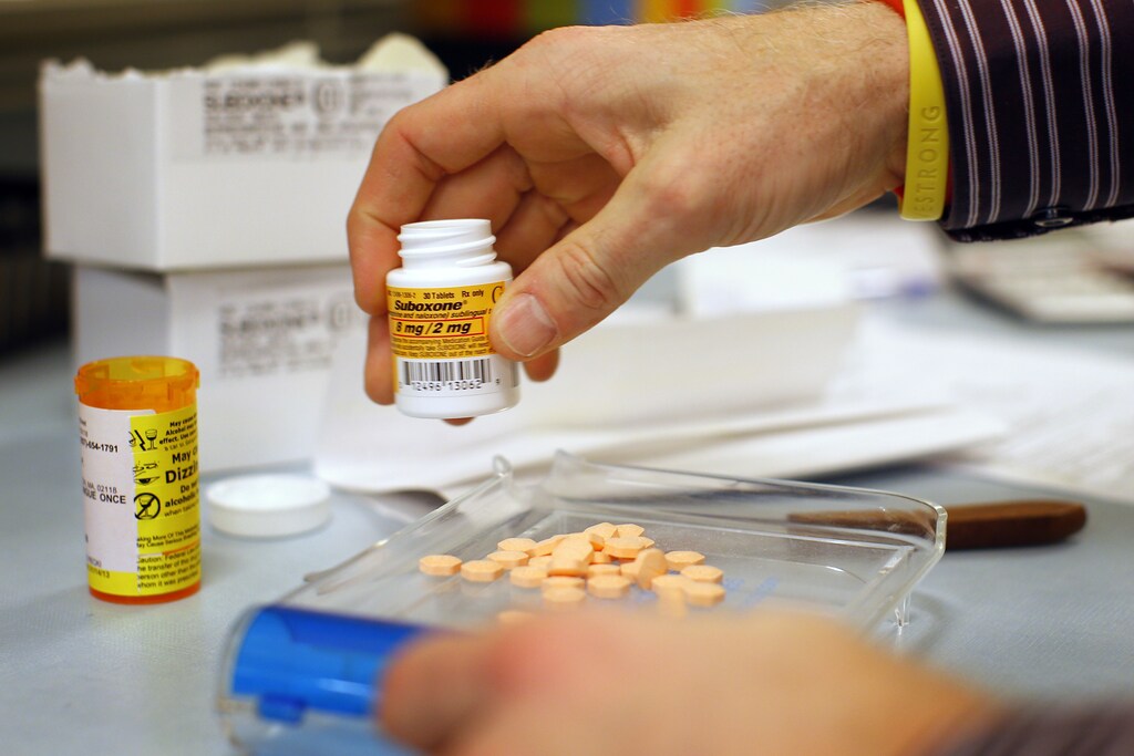 Pharmacist Jim Pearce fills a Suboxone prescription at Boston Healthcare for the Homeless Program in Boston, Massachusetts January 14, 2013.