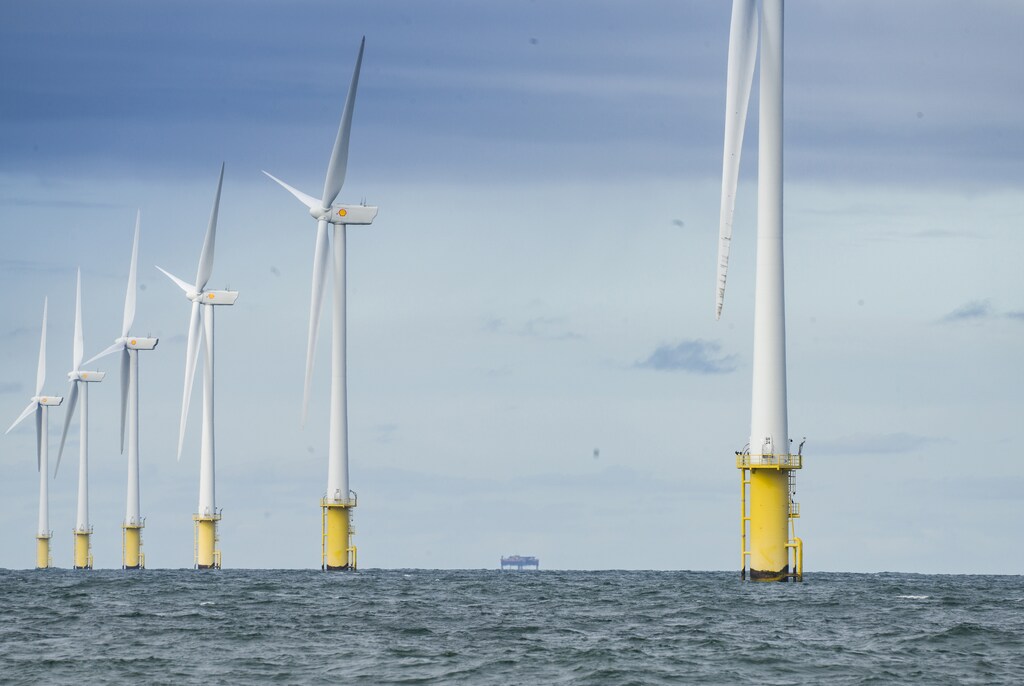 The energy transition: Egmond aan Zee wind farm off the Dutch coast is a 50-50 joint venture between European utility company Vattenfall and Shell. The first large wind farm to be built in the North Sea, it comprises 36 wind turbines that produce enough renewable electricity for more than 100,000 Dutch households.