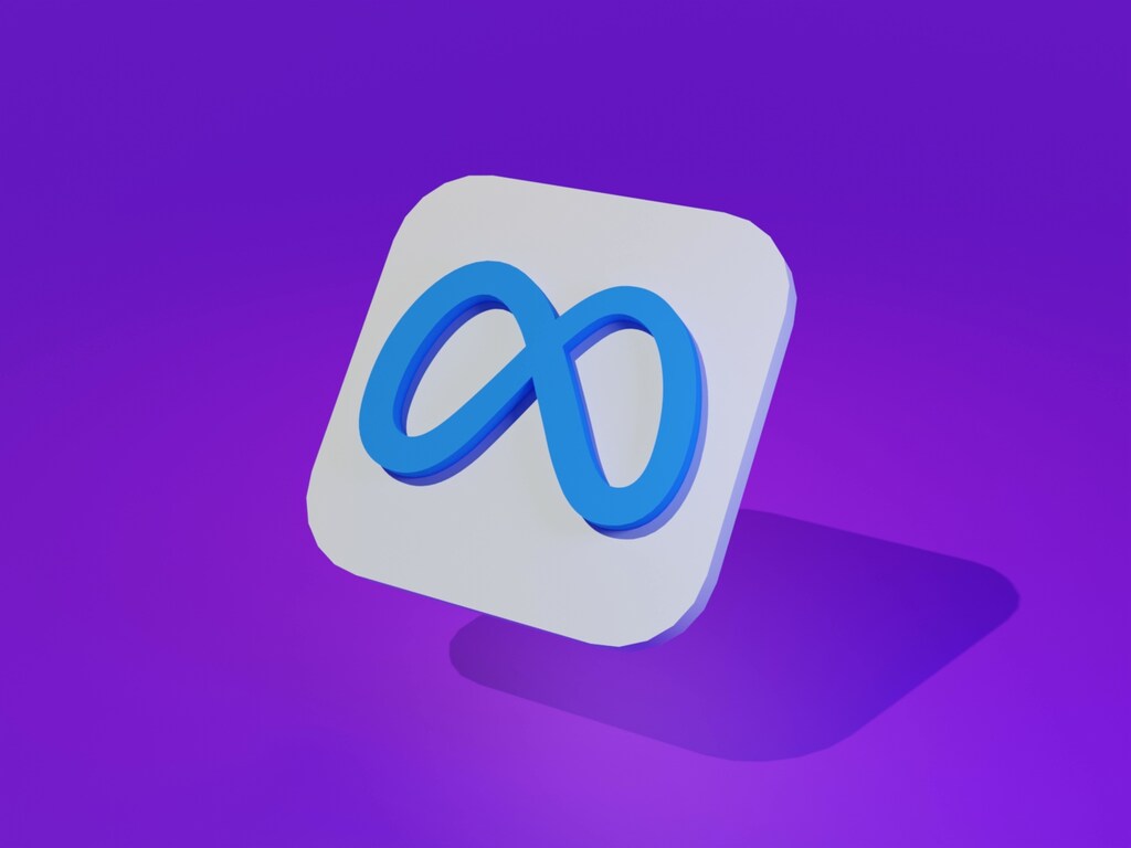 The logo for Meta, the parent company of Facebook.