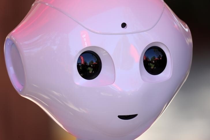 An artificial Intelligence project utilizing a humanoid robot from French company Aldebaran and reprogramed for their specific campus makes its debut as an assistant for students attending Palomar College in San Marcos, California, U.S. October 10, 2017. REUTERS/Mike Blake