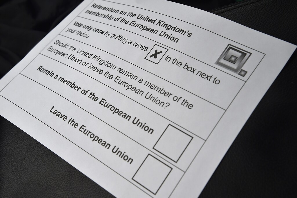 Detail of a postal vote ballot paper for the forthcoming EU referendum is seen in London, Britain, June 7, 2016