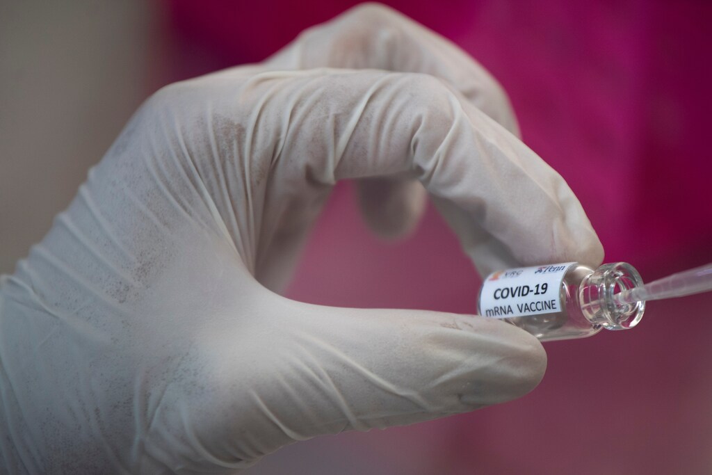 A researcher works inside a laboratory of Chulalongkorn University during the development of an mRNA type vaccine candidate for the coronavirus disease (COVID-19) in Bangkok, Thailand, May 25, 2020