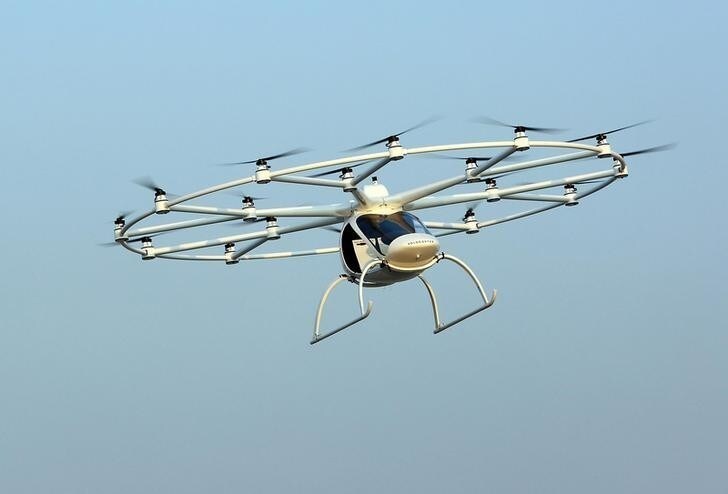 The flying taxi is seen in Dubai, United Arab Emirates September 25, 2017. REUTERS/Satish Kumar