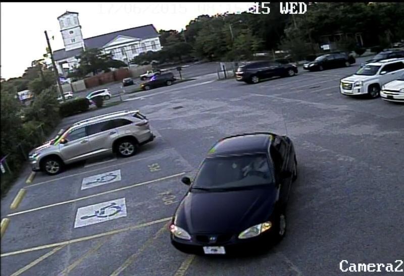 A car which police believe belongs to a suspect which police are searching for in connection with the shooting of several people at a church in Charleston, South Carolina is seen in a still image from CCTV footage released by the Charleston Police Department June 18, 2015. A white gunman was still at large after killing nine people during a prayer service at an historic African-American church in Charleston, South Carolina, the city's police chief said on Thursday, describing the attack as a hate crime.