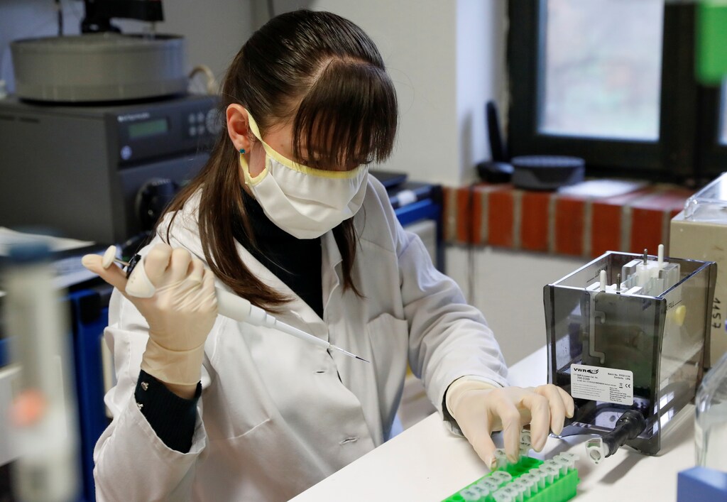 Hungarian biologist Alexandra Torok checks the purity of an antibody, a genetic sensor of sorts, manufactured by a small family company and sold to the largest pharmaceutical companies in the race for a coronavirus vaccine, in Szirak, Hungary, November 13, 2020. Picture taken November 13, 2020. REUTERS/Bernadett Szabo - RC2N3K9A4NQF