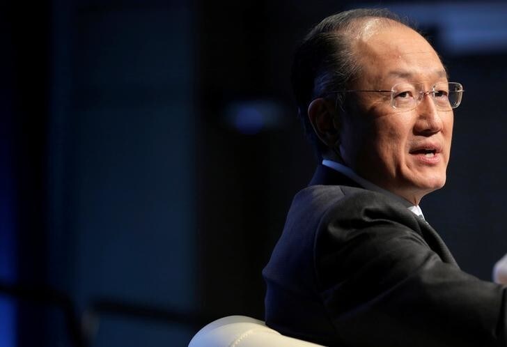World Bank President Jim Yong Kim, speaks during a session on the Paris climate change agreement during the 2016 World Bank-IMF Spring Meeting in Washington, April 14, 2016.
