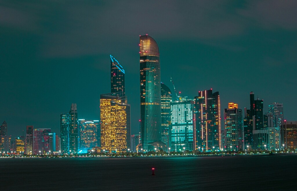 Abu Dhabi at night.