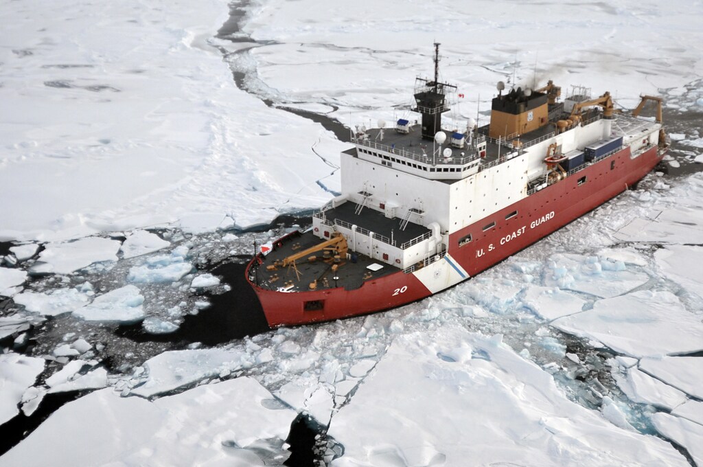 A US icebreaker during an Arctic expedition