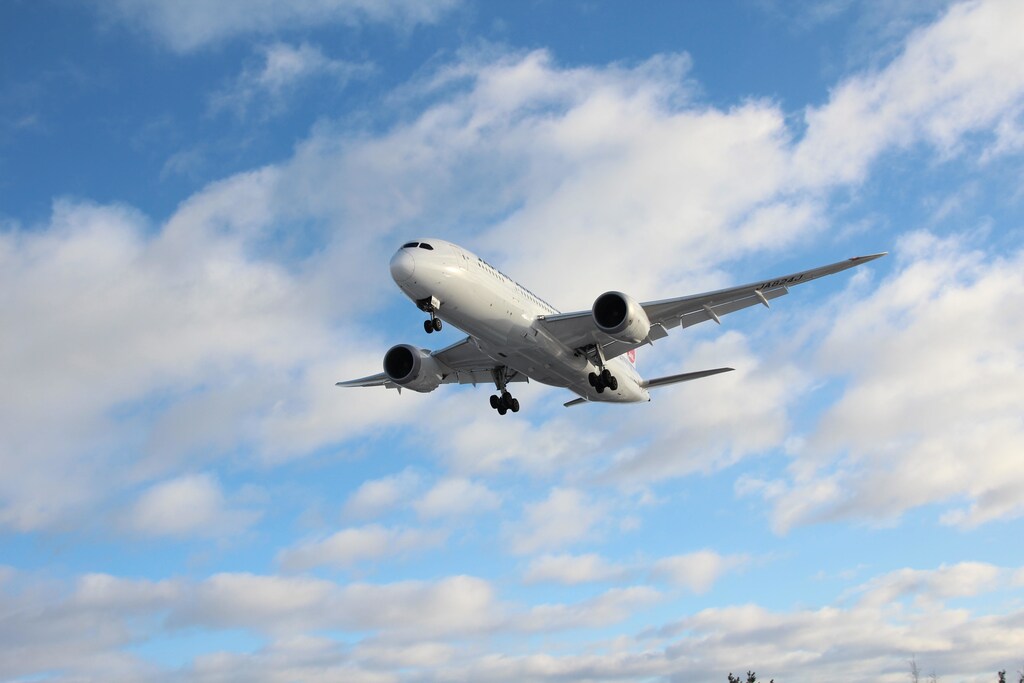 this is a plane in flight. The aviation industry was greatly disrupted by COVID-19