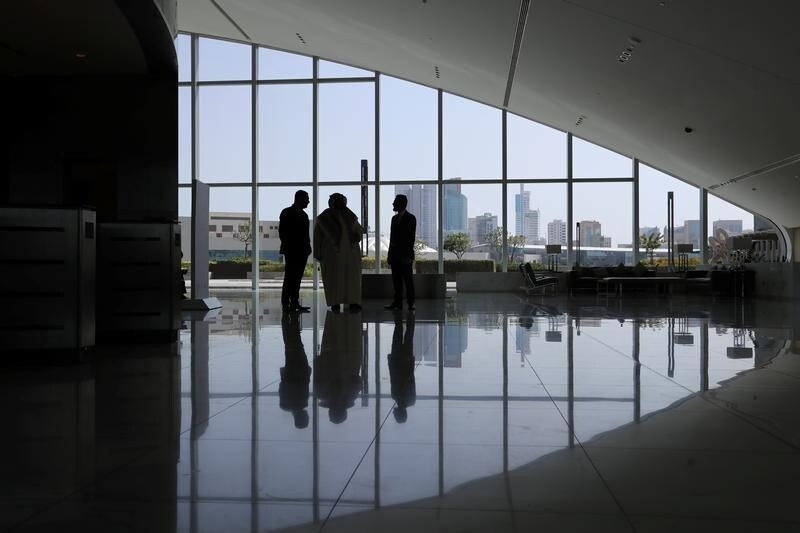 Bahrain FinTech Bay staff is seen in the reception area of its office in Bahrain Bay, Manama, Bahrain, February 28, 2018.